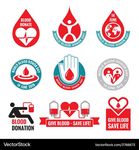 Blood donation - logo badges collection Royalty Free Vector