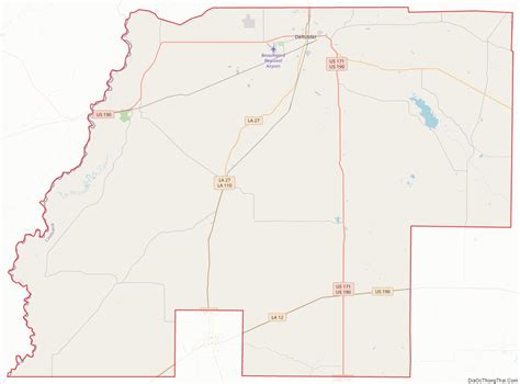 Map of Beauregard Parish, Louisiana - Thong Thai Real