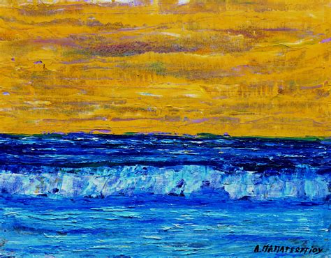 Yellow Sky Yellow Sky, Seascape, Oil Painting, Acrylic, Art, Art ...