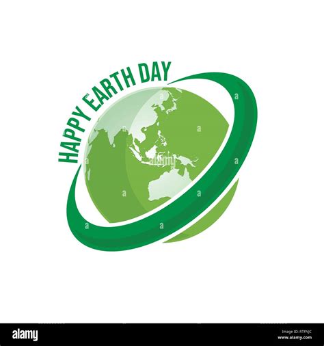 Happy Earth Day logo design.Save earth logo.Earth globe symbol wrapped ...