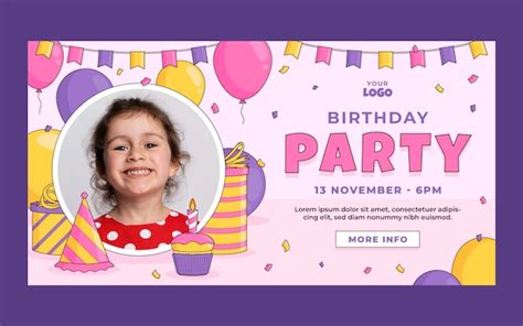 Free Vector | Kids birthday party social media post template