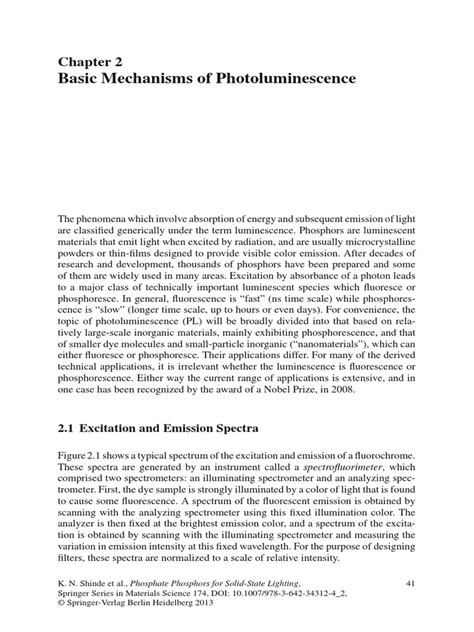 Basic Mechanism of Photoluminescence | PDF | Emission Spectrum | Energy Level