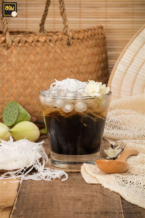 Black jelly and pearl mixed with jasmine syrup | Đậu Homemade