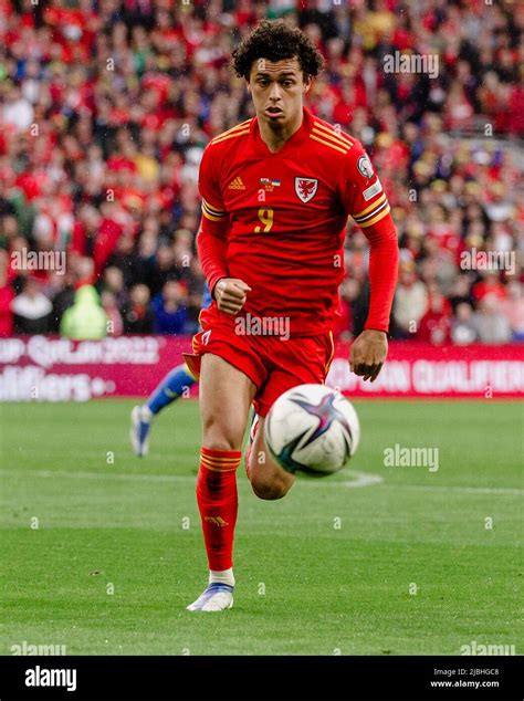 CARDIFF, WALES - 05 JUNE 2022: Wales' Brennan Johnson during the 2022 FIFA World Cup play-off ...