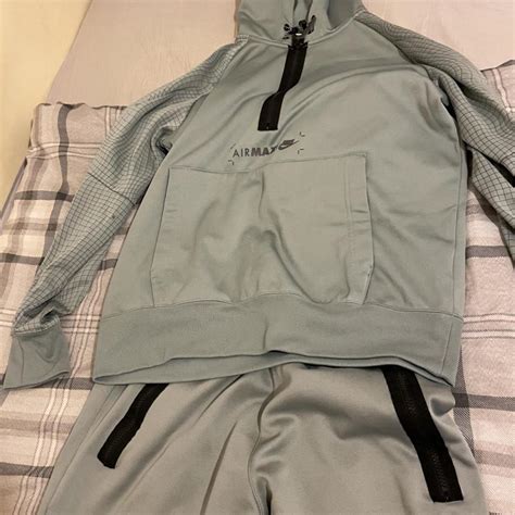 Nike air max grey track suit basically brand new... - Depop