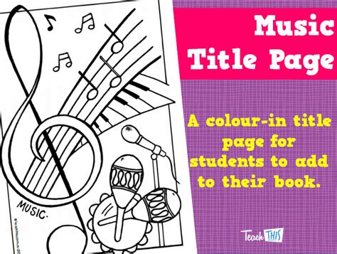 Music Title Page | Title page, Primary school classroom, Teacher classroom