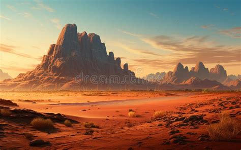 Dry Desert Landscape in the Middle East Stock Illustration ...