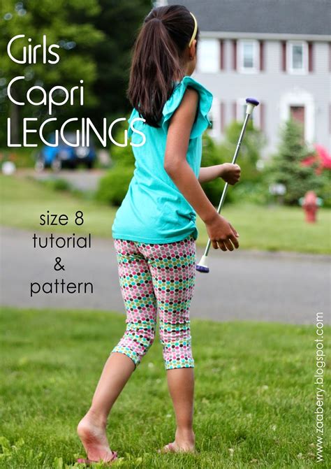 Zaaberry: Girls Capri Leggings - Free Pattern and Tutorial