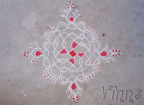 9 Dots Sikku Kolam || Simple Mellika Muggulu || Small Rangoli | Vinns Kolam