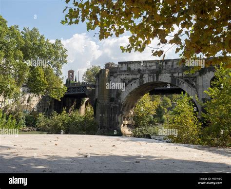 Tiber island and Roman bridge Rome Italy Stock Photo - Alamy