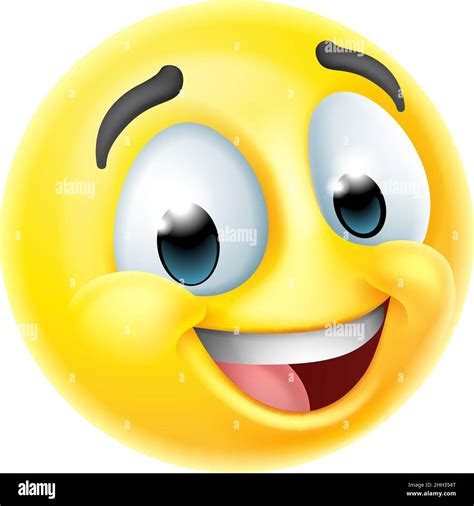 Happy Smiling Cartoon Emoji Emoticon Face Icon Stock Vector Image & Art ...