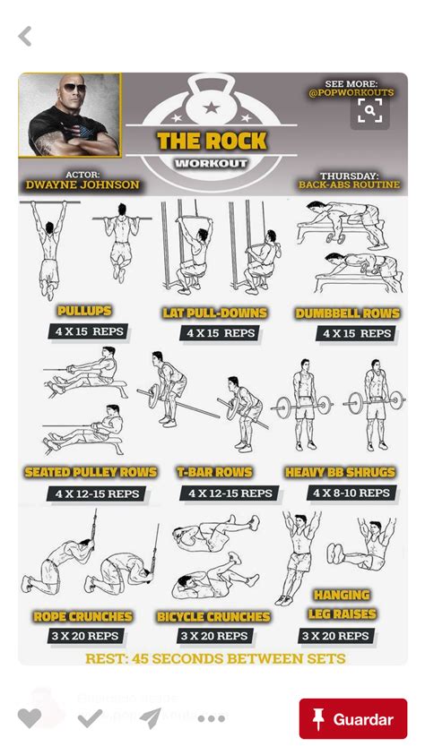 Pin by Dessire Santana on Gym | Back and abs workout, The rock workout ...