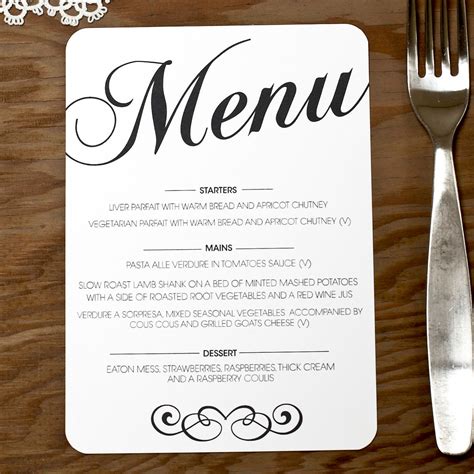 Wedding Menu Card Examples - weddingcards