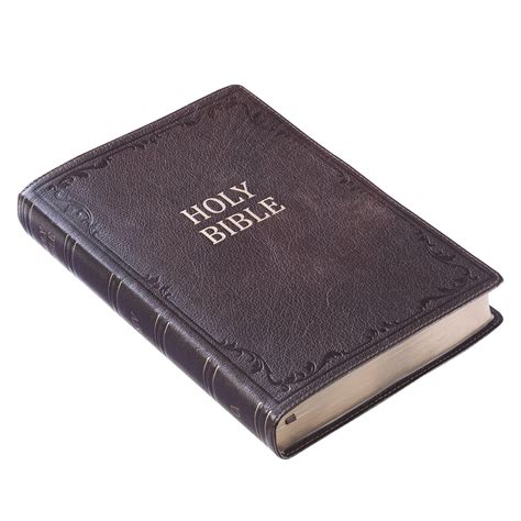 Brown Premium Leather Super Giant Print Bible with Thumb Index- KJV – KJV Bibles