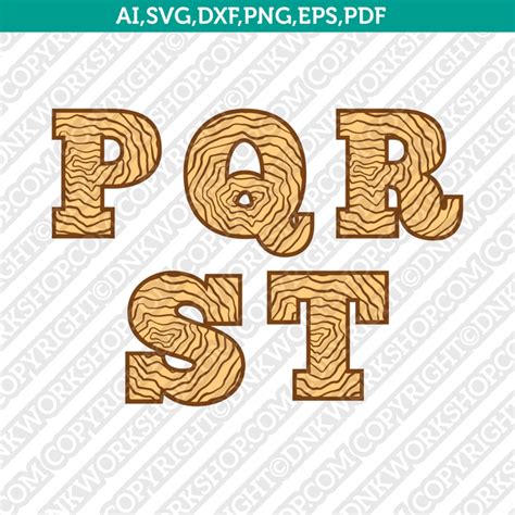 Wood Letters Fonts Alphabet SVG Vector Silhouette Cameo Cricut Cut File – DNKWorkshop