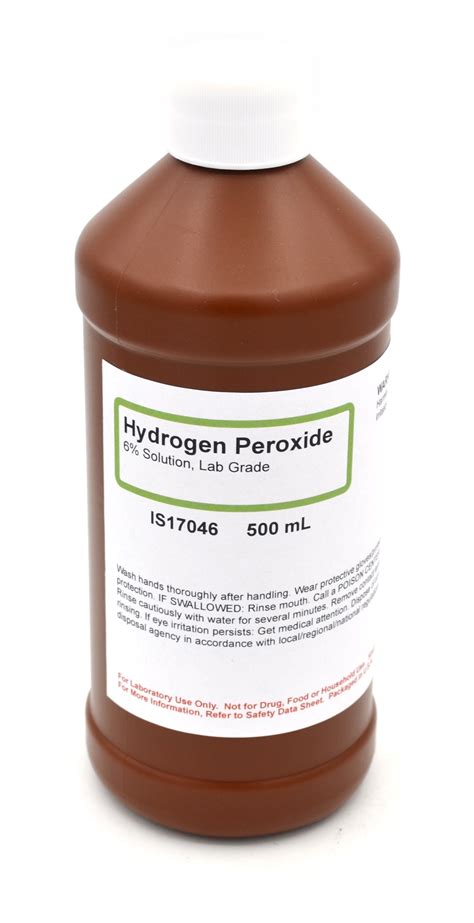 Hydrogen Peroxide 6% Solution, 500mL - Laboratory Grade - The Curated Chemical Collection ...