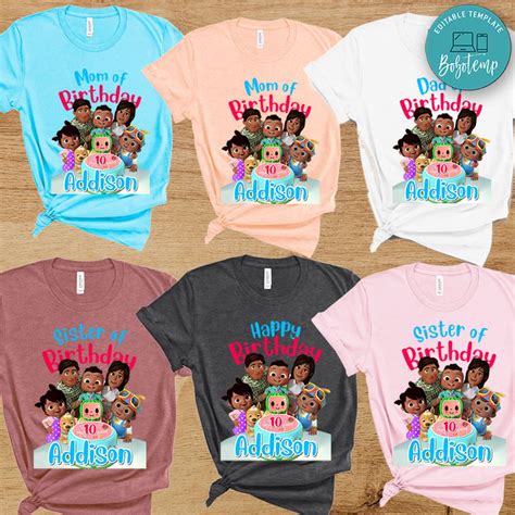 Cocomelon African American Birthday Family Matching Party Shirts | Bobotemp