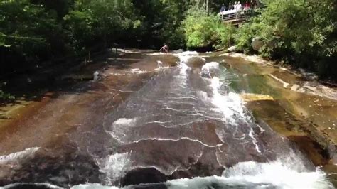 Sliding rock waterfall Asheville North Carolina - YouTube