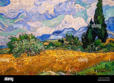 Wheat Field with Cypresses, 1889, by Vincent van Gogh at Metropolitan Museum of Art, New York ...