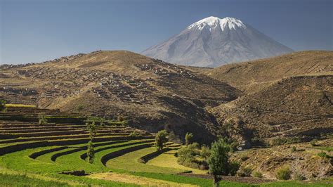 Inca's garden and active volcano Misti, Arequipa, Peru | Windows ...