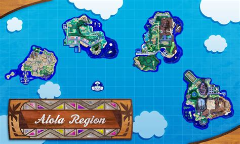 Pokemon Alola Region Labeled Map