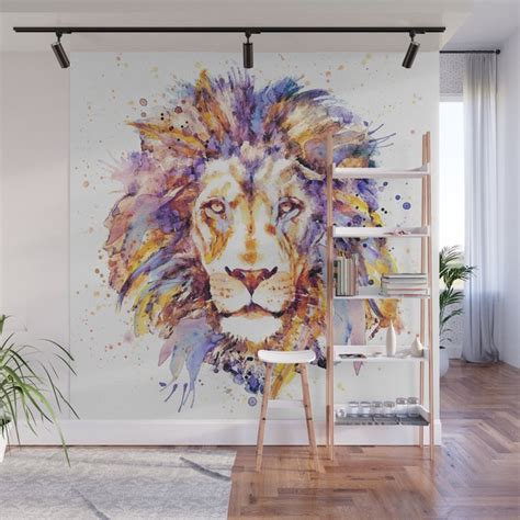 Lion Head Wall Mural by MarianVoicu | Society6