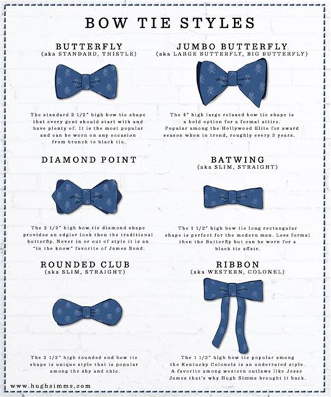 Bow Tie Styles and Types - HUGH SIMMS