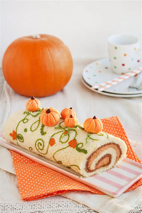 Sponge roll with pumpking creme mousseline and walnut p on Behance