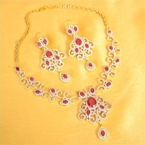 Artificial American Diamond Jewellery necklace - South India Jewels