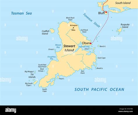 Mapa de la isla Stewart Imagen Vector de stock - Alamy