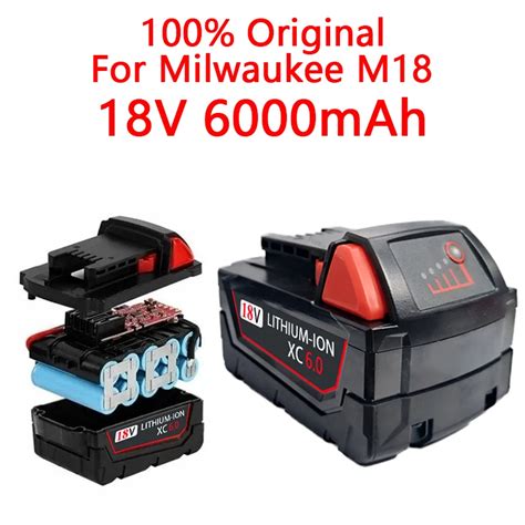 For Milwaukee M18 18V 6.0Ah Lithium Ion Battery For Power Tool 48 11 ...