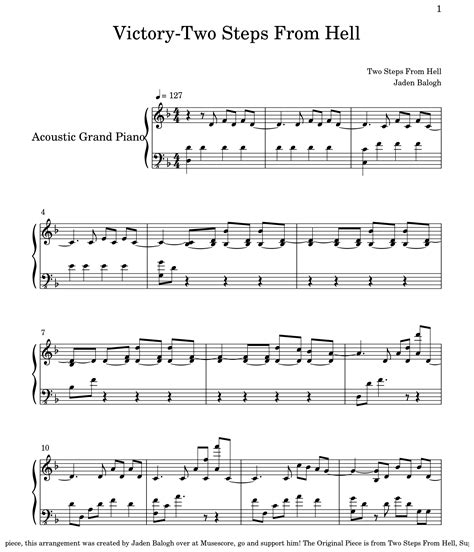 Victory-Two Steps From Hell - Sheet music for Piano