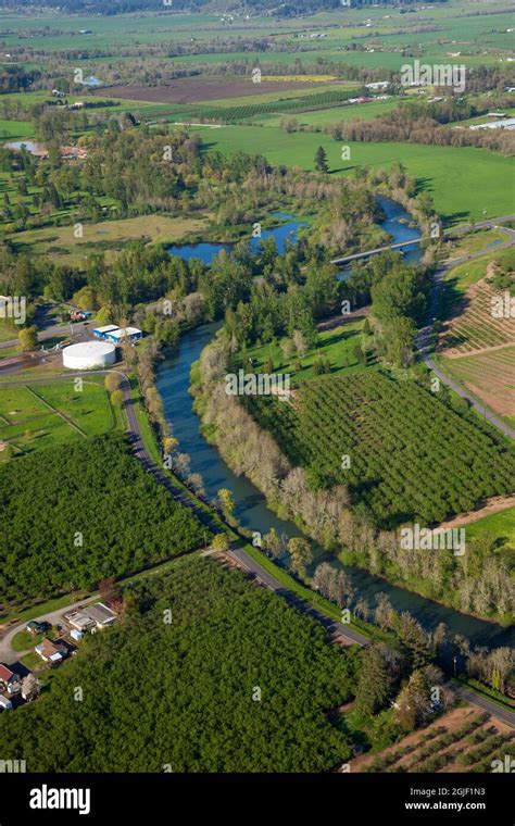 Aerial landscape near Creswell, Oregon Stock Photo - Alamy