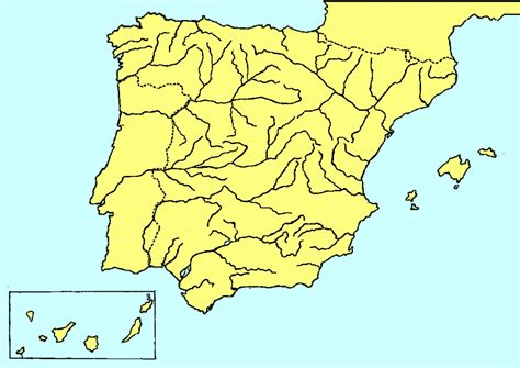 Mapa Mudo Fisico Rios España