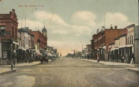 Main Street Grafton, ND Postcard