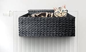 Cat Radiator Bed large Cloud Nine Black 47cm 18,5 Inch Pet Bed with Pillow and adjustable to ...