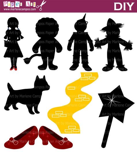 Wizard of OZ Silhouette Clip Art Inspired Wizard by PaperArtbyMC