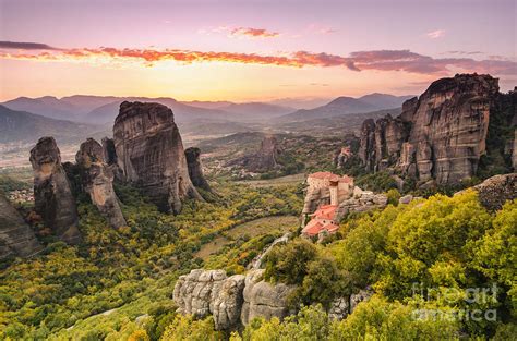 Sunset over Meteora Photograph by Plamen Petkov - Fine Art America