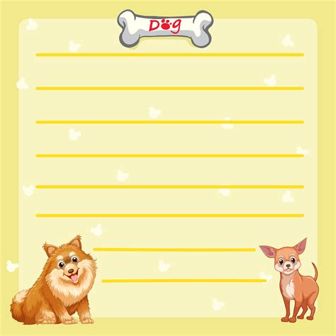 Paper template with cute dogs 431931 Vector Art at Vecteezy