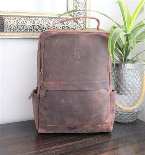 Leather Backpack Brown Leather Backpack Rucksack Men - Etsy