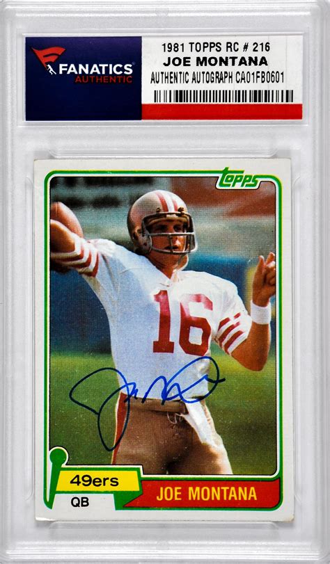 Joe Montana Football Slabbed Autographed Rookie Cards