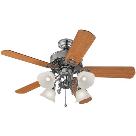 Shop Harbor Breeze Edenton 52-in Polished Pewter Indoor Ceiling Fan ...