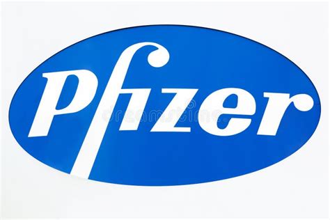 Pfizer logo on a wall editorial photography. Image of medicine - 107145312