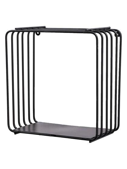 Home Sparkle Black Iron Square Design Wall Mounted Floating Shelves Display Racks 25.5X12.5X25.5 ...