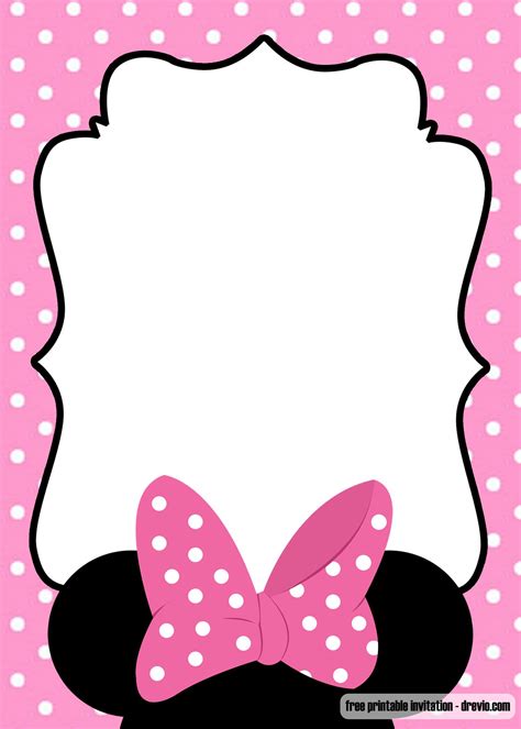 FREE Minnie Mouse Kids Polkadot Invitation Templates | FREE Invitation ...