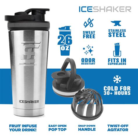 Ice Shaker 26oz Shaker Bottle - Black – Luxe Barbeque Company