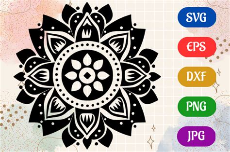 Mandala | Black and White Logo Vector Graphic by Creative Oasis · Creative Fabrica