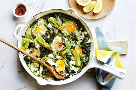 Yotam Ottolenghi's braised eggs with zucchini, feta and lemon recipe ...