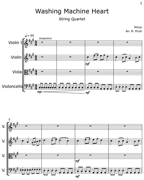 Washing Machine Heart - Sheet music for Violin, Viola, Cello