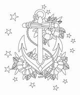 Anchor Tattoo Coloring Pages sketch template